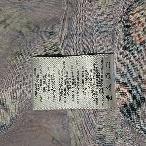 DYLAN RYAN Women Floral Tie Front Blouse Top Tunic Size M Botton Down - Picture 13 of 14